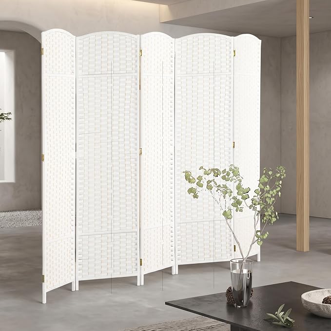HOMCOM Room Divider Folding Privacy Screen 5.6' Tall Home Office White | - Image 9