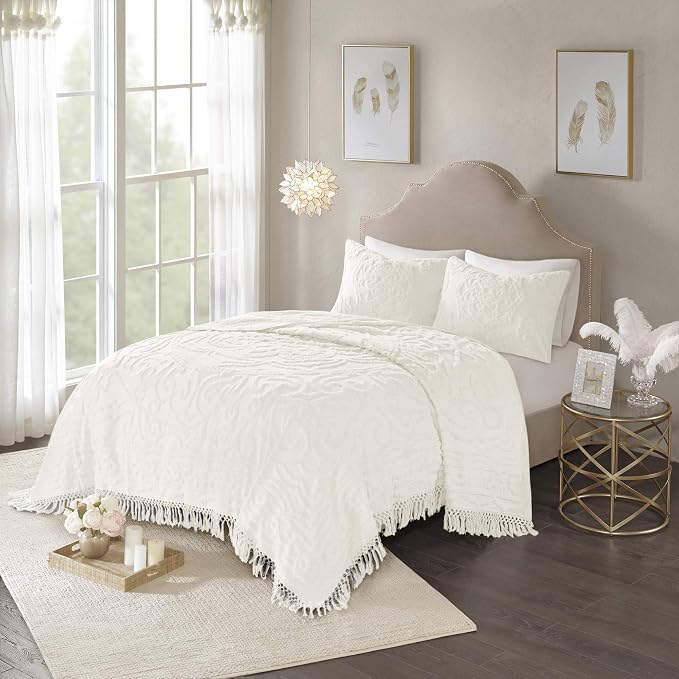 Madison Park Laetitia Lightweight 100% Cotton Quilt Set, Breathable Chenille - Image 2