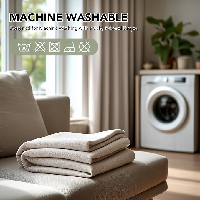 Deconovo Faux Linen 100% Blackout Curtains - Image 7