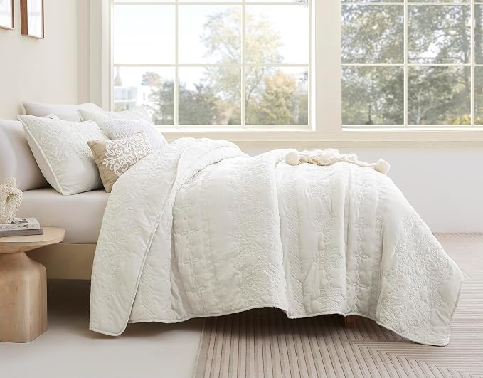 Boho Ivory Quilt Twin Size Bedding Sets - Image 2