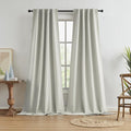 Greyish Beige Blackout Curtains 120 Inches Long 2 Panels Back Tab Pocket Hook by KEQIAOSUOCAI