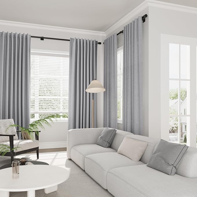 Joywell 100% Blackout Linen Curtains 80 Inches Long - Image 6