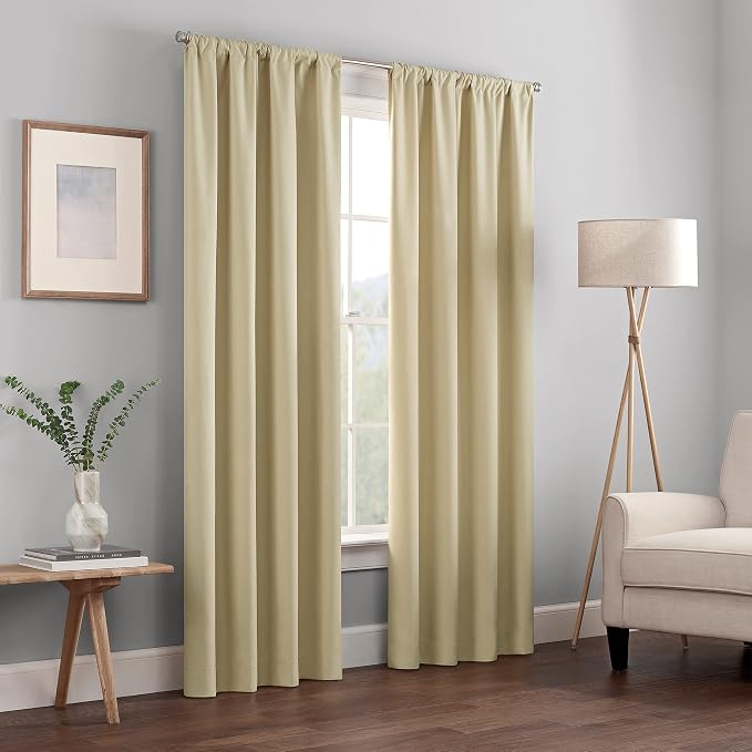 ECLIPSE Kendall Modern Blackout Thermal Rod Pocket Window Curtain by EclipseCurtains