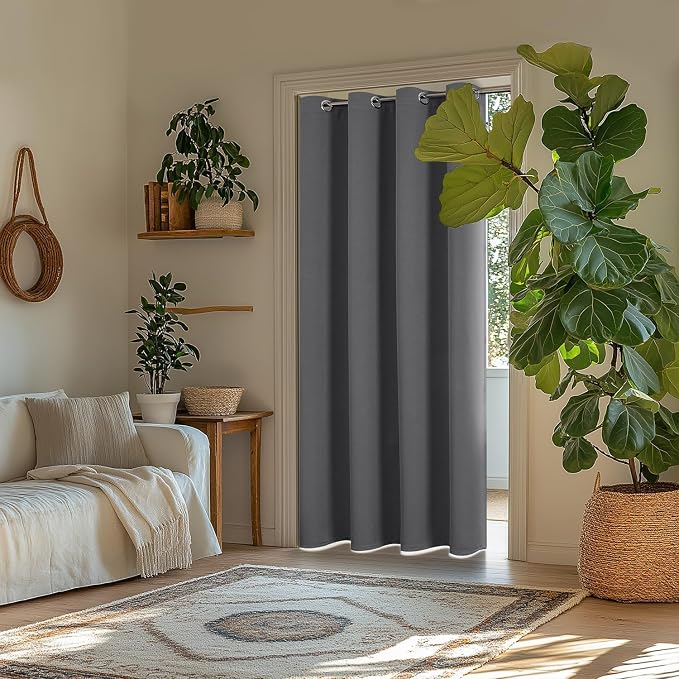 ChrisDowa Blackout Curtains Door Curtain 63 Inch Length Closet Drapes | 42W x - Image 6