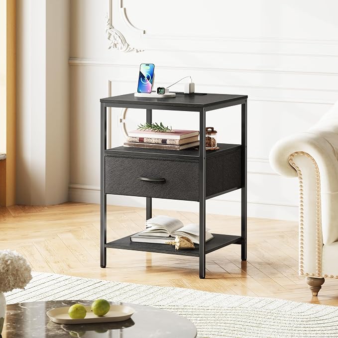 SUPERJARE Nightstand with Charging Station, USB-C Port, Bedside Table | 27.7 - Image 9