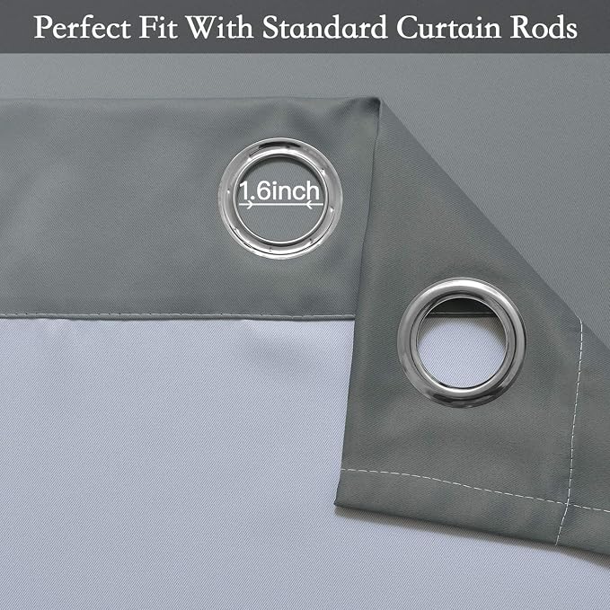 SimpleHome Ombre Grey to Grey White Curtains - Image 4