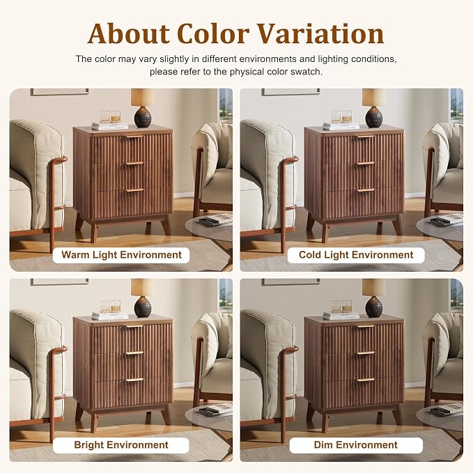 LYNCOHOME Fluted Nightstand - Image 7