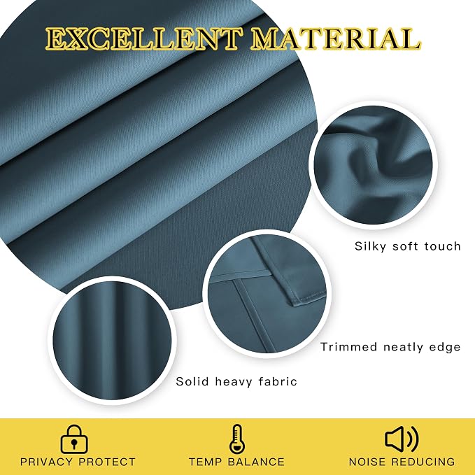 NICETOWN Blackout Curtains for Sliding Glass Door Room Divider Noise Reduce - Image 2