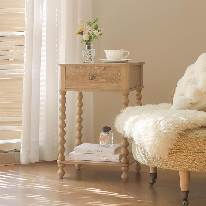 AWASEN Night Stand, Wood End Table - Image 8