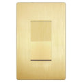 LIDER Brushed Gold Minimalist Design Decorator Switch with Screwless Wall Plate, Frameless Wall Light Switch, On/Off Rocker Switch, Single Pole, Residential Grade, 3 Wire, 15A 120-277VAC