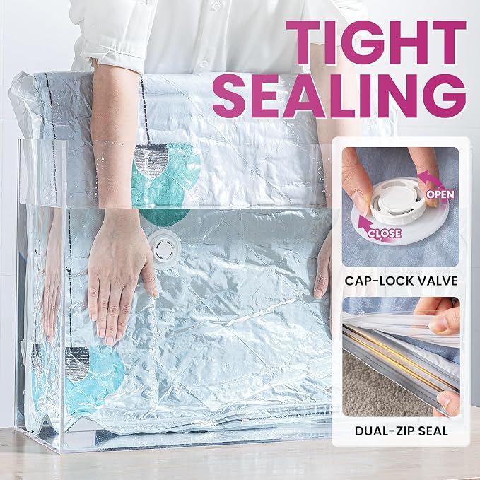 TAILI 8 Pack Vacuum Storage Bags, XXL Jumbo, Cream | Vacuum Seal Bags - Image 8