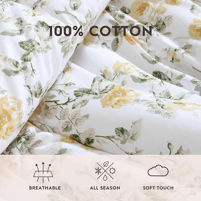 Laura Ashley - King Comforter Set, Premium Cotton Bedding - Image 5