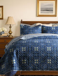 Cotton Reversible Quilt Set Twin Size, Boho Floral Patchwork Bedspread Coverlet by TEXSTEAD