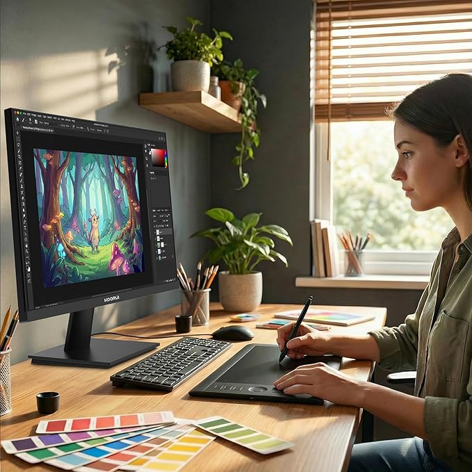 KOORUI 32 inch 4K Computer Monitor with HDMI 2.0 Displayport 1.4 Speakers, 60Hz VESA HDR Support Desktop Monitor Comptatible Free-Sync, G-Sync, Adaptive Sync for Office & Home