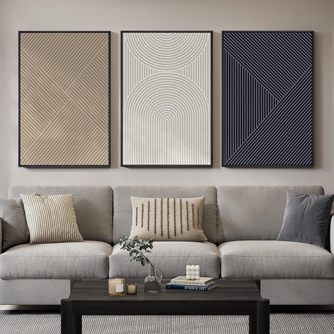 Large Framed Neutral Abstract Wall Art by Cuspin