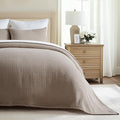 EVERGRACEHOME Cotton Gauze Matelassé Coverlet, Queen Size, Mocha Brown | Ultra by EVERGRACEHOME