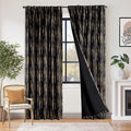 jinchan Boho Blackout Curtains 84 Inches Long Moon Phase Printed Drapes | Gold by JINCHAN