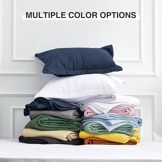 Love's cabin California King Size Quilt Bedding Set Navy Bedspreads - Image 8