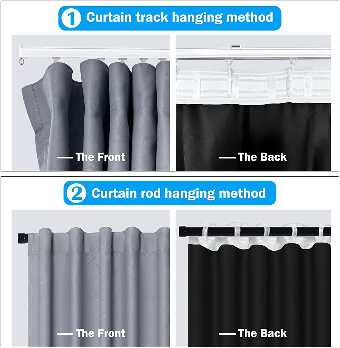 Room Divider Curtains Total Blackout Privacy Curtain Panel Room Thermal - Image 2
