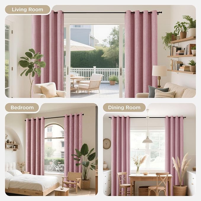 Joydeco Blackout Curtains 108 Inches Long 2 Panels Burg, Room Darkening Curtains - Image 7