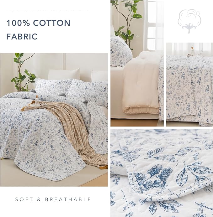 QSH 100% Cotton Floral Quilt Oversized Queen - Image 6