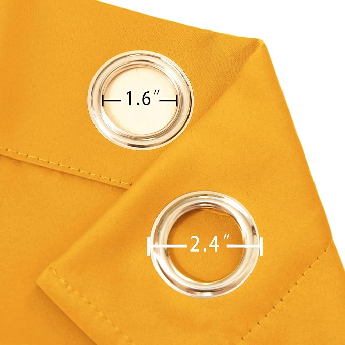 100% Blackout Yellow Curtains - Image 6