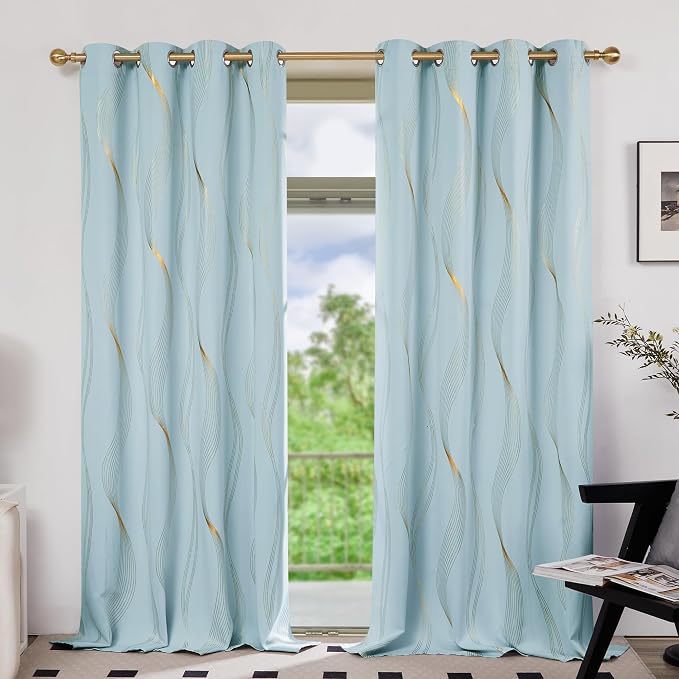 Deconovo Curtains for Living Room, Pattern Blackout Curtains 45 Inches Long | by Unknown