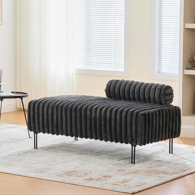 KEIKI 49.6" Upholstered Sofa End of Bed Bench Ottoman Footrest, Mini Loveseat - Image 3