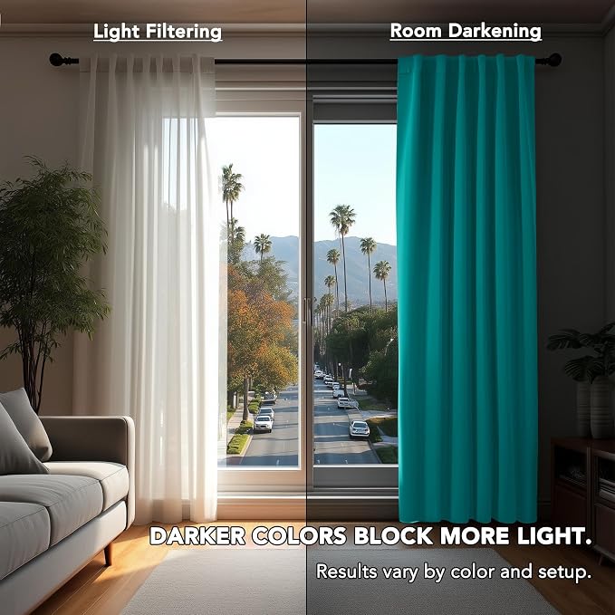 Deconovo Blackout Curtains for Bedroom, Living Room Curtains 63 Inches Long | - Image 7