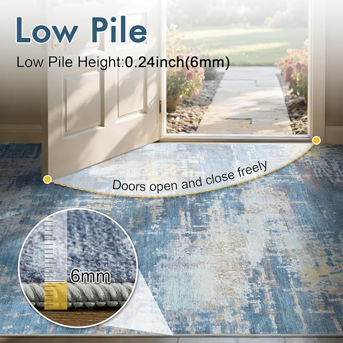 5x7 Ft Area Rugs for Living Room, Soft Non-Slip Washable Rugs Modern Abstract - Image 7