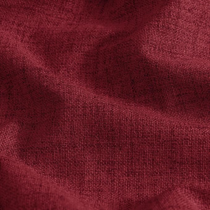 YoungsTex Burgundy Linen Blackout Curtains - Image 9