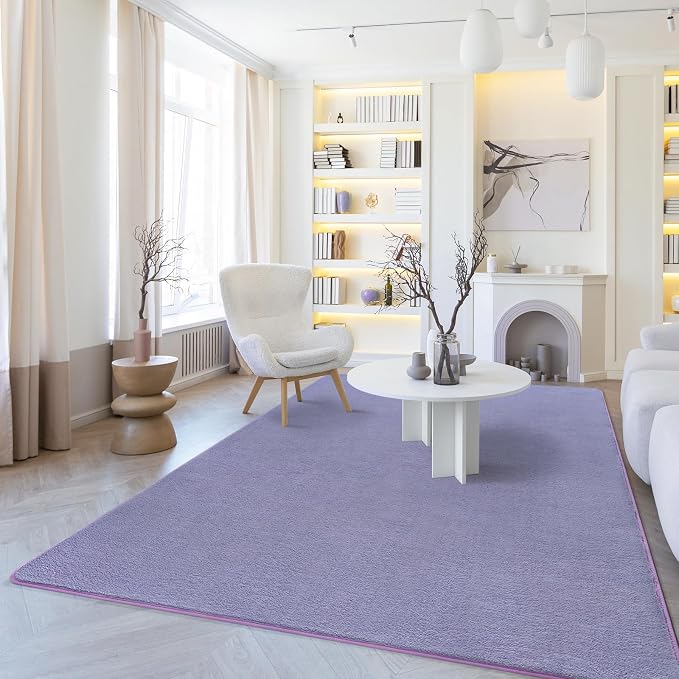Modern Area Rug for Bedroom Living Room, 4x6 Purple Memory Foam Rug | Thickened - Image 9
