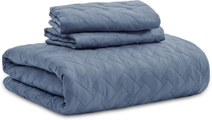 Bedsure Cal King Quilt, Lightweight Comforter Set, Mineral Blue Bedspread | - Image 9