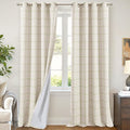 Plaid Blackout Curtains 96 Inch Long, 52 Wide 2 Panels, Sage | Linen Blackout by Lajode