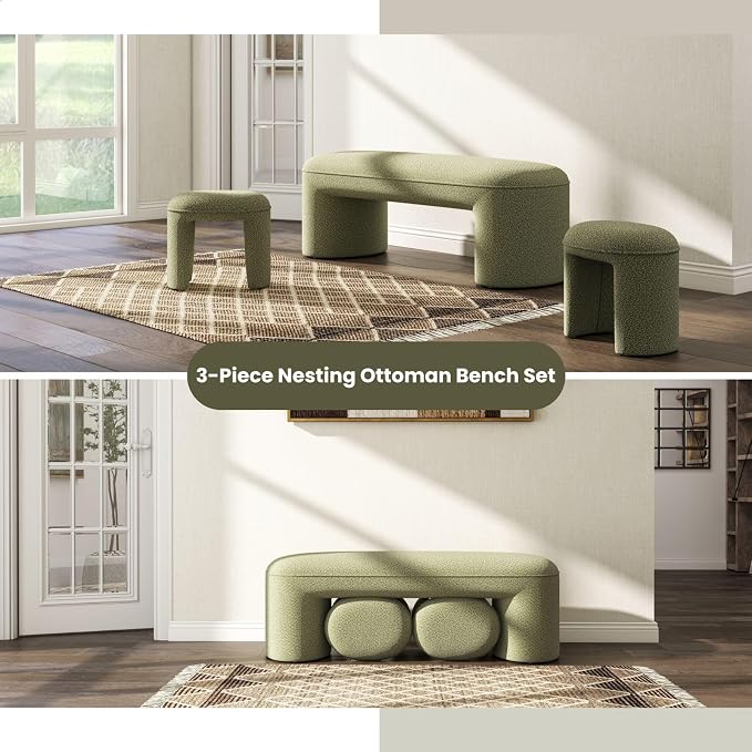 53" Chenille End of Bed Bench Set - Image 5