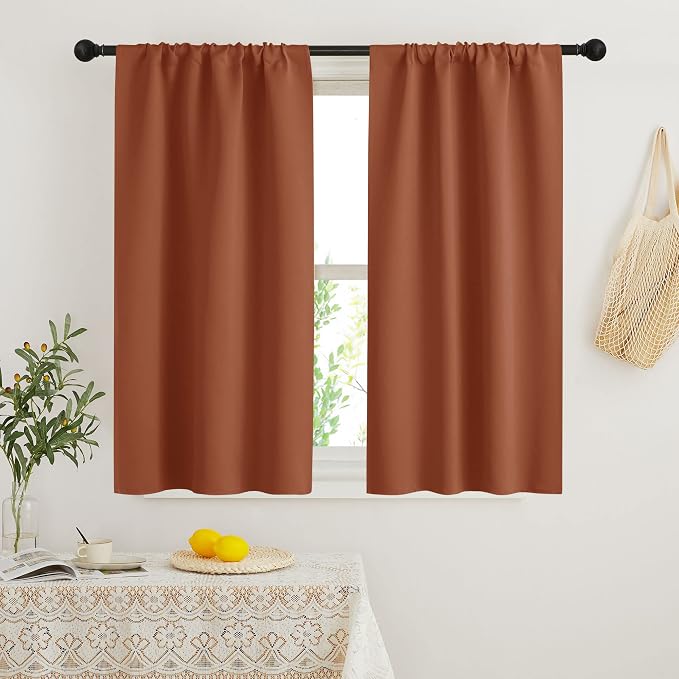RYB HOME Blackout French Door Window Curtain Coverings, Rod Pocket | Thermal by RYBHOME