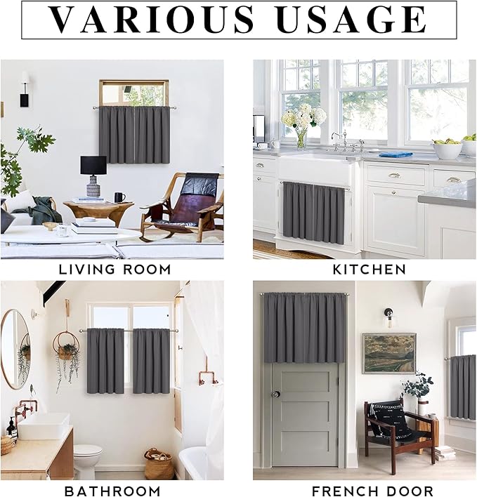 RYB HOME 2 Panels Blackout Doorway Curtains | Thermal Insulated, Rod Pocket - Image 6