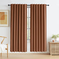 Rust Red Colored Blackout Curtains Linen 72 Inch Length by KEQIAOSUOCAI