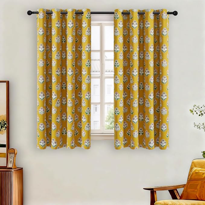 RYB HOME 100% Blackout Floral Curtains - Image 2
