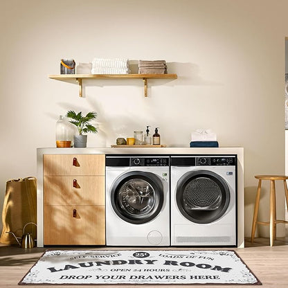 Zoke Laundry Room Rug Runner Stylish Non-Slip Laundry Room Mat 20"x59", Versatile, Waterproof Runner for Laundry, Kitchen, and Bathroom, Mudroom Decor and Farmhouse Charm
