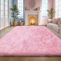 Pink Fluffy 8x10 Large Area Rug, Soft Washable Fuzzy Furry Shag Rug | Cute by KICHOWUA