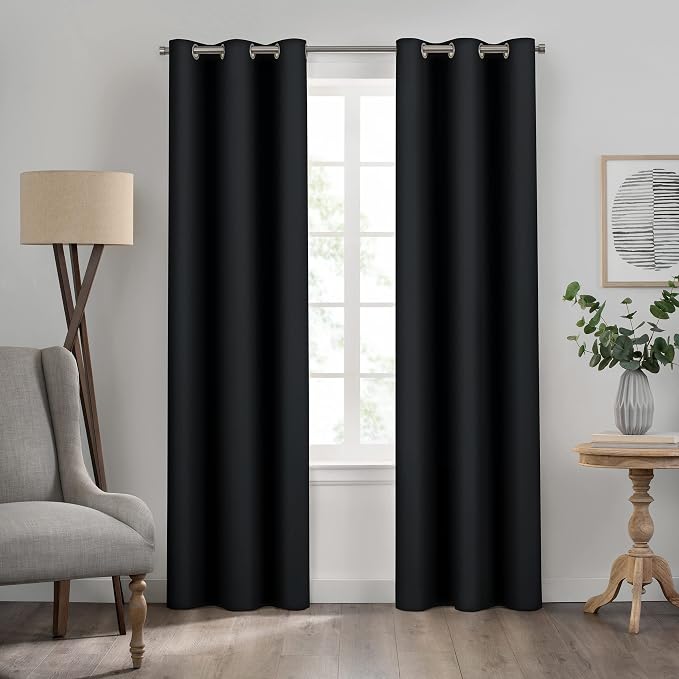 Eclipse Kendall Textured Blackout Grommet Curtain - Image 2