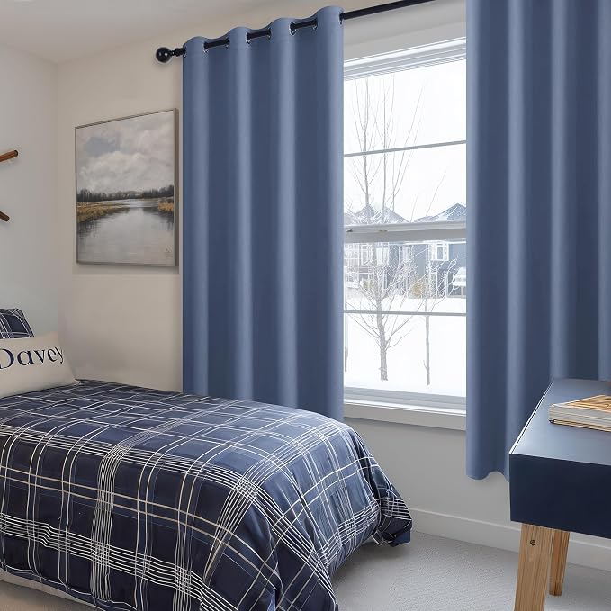 Blackout Curtains for Bedroom, 52 x 63 Inches Length, Window Curtains, Living - Image 6