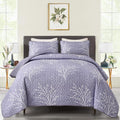 DJY Purple Quilt Set Queen Size Branch Botanical Bedspread Coverlet Set | 3 by HOME