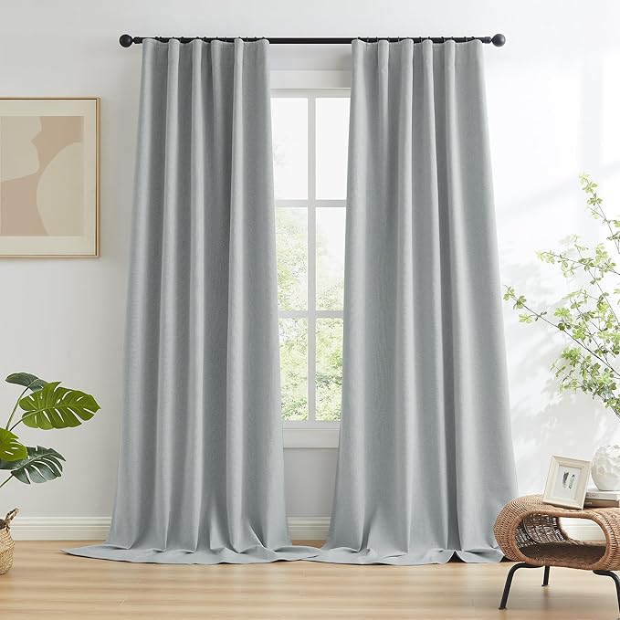 Flax Linen Extra Long Blackout Curtains 132 Inches Long 11 ft - Image 2