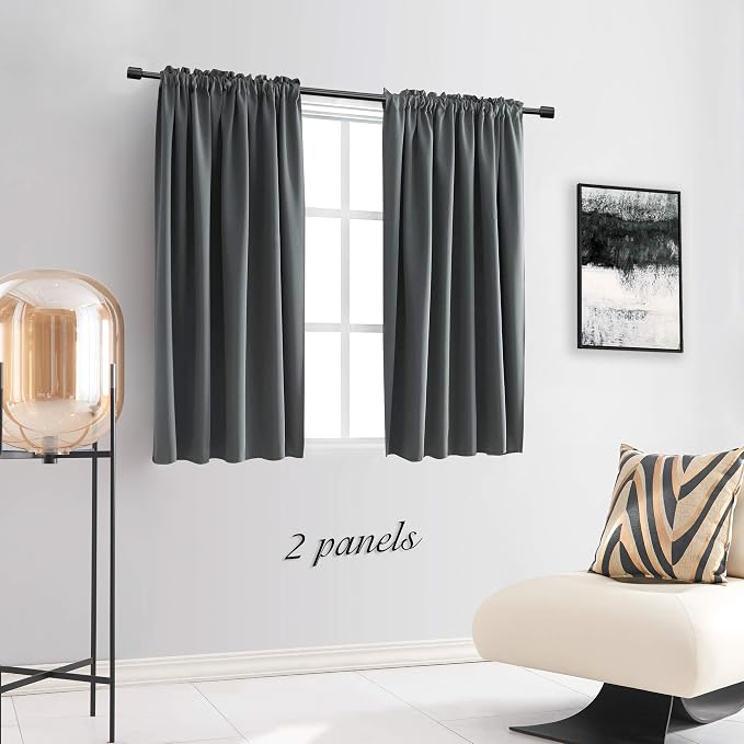 54 Inch Length Medium Grey Blackout Curtains - Image 2