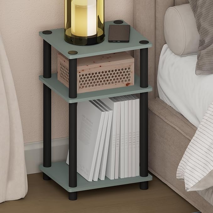 Furinno JUST Night Stand, 3-Tier Turn-N-Tube Nightstand, Toolless Bedside Table by Furinno-FitsYourSpaceFitsYourBudget