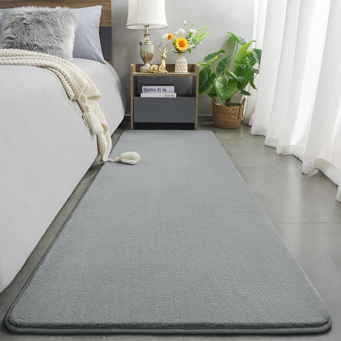 Modern Soft Hallway Runner Rug, 2x10 Feet Washable Long Runner Rugs | Grey - Image 7