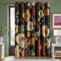 jinchan Black Boho Floral Blackout Curtains W100xL84 Grommet 1 Panel | Room by JINCHAN