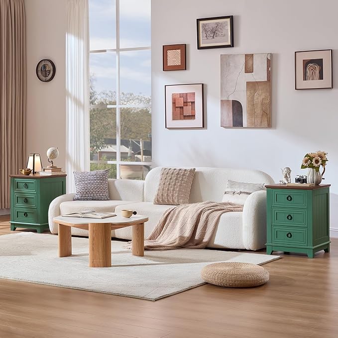 Joaxswe Farmhouse Nightstand Set 2 - Image 8